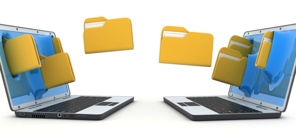 Two laptops to transfer the file (done in 3d)