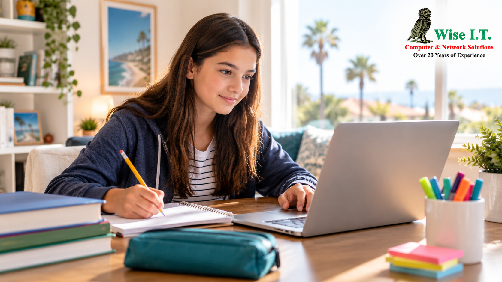 Cozy Home Study with Wise I.T. Branding Back-to-School Laptop Guide 2026